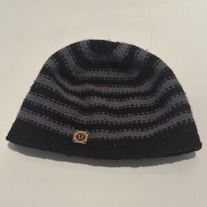 lululemon athletica Black and Gray Striped Hat